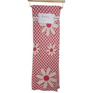 Nicole Miller Cotton Throw Blanket Decorative Oversize Floral And Check 50x70in‎